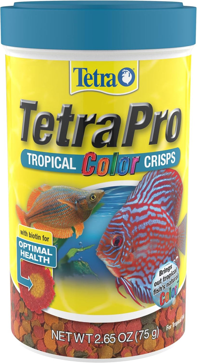 TetraPro Tropical Color Crisps fish food with natural color enhancers, 7.41 ounces