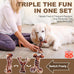 Kseroo bacon flavored nylon dog chew toys 3-pack for medium large dogs 25-90lbs brown XL