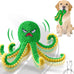 Blue Interactive Octopus Dog Toy, USB Rechargeable, Automatic Jumping, Not for Aggressive Chewers