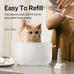 petlibro wireless cat water fountain, stainless steel tray, 2.5l dual flow ultra quiet pet water dispenser for cats