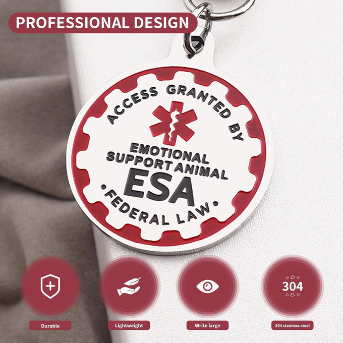 emotional-support-dog-tag-metal-pet-id-tags-esa-tag-red-medical-alert-symbol-double-sided
