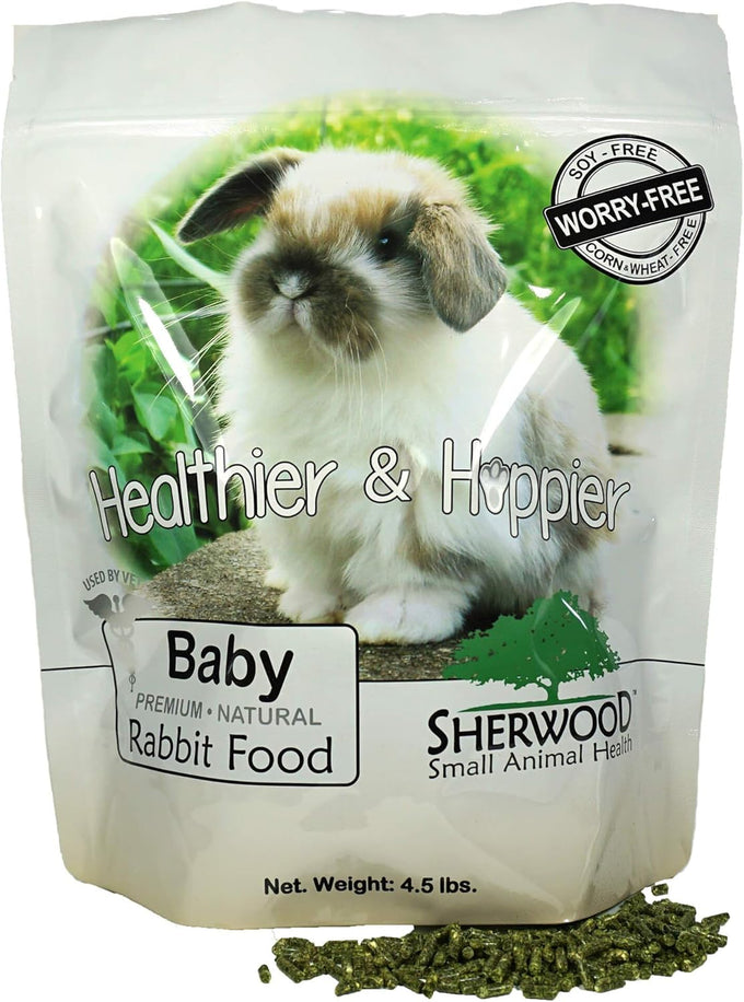 sherwood hay-based pellet rabbit food 4.5 lbs no wheat corn or soy for better digestion