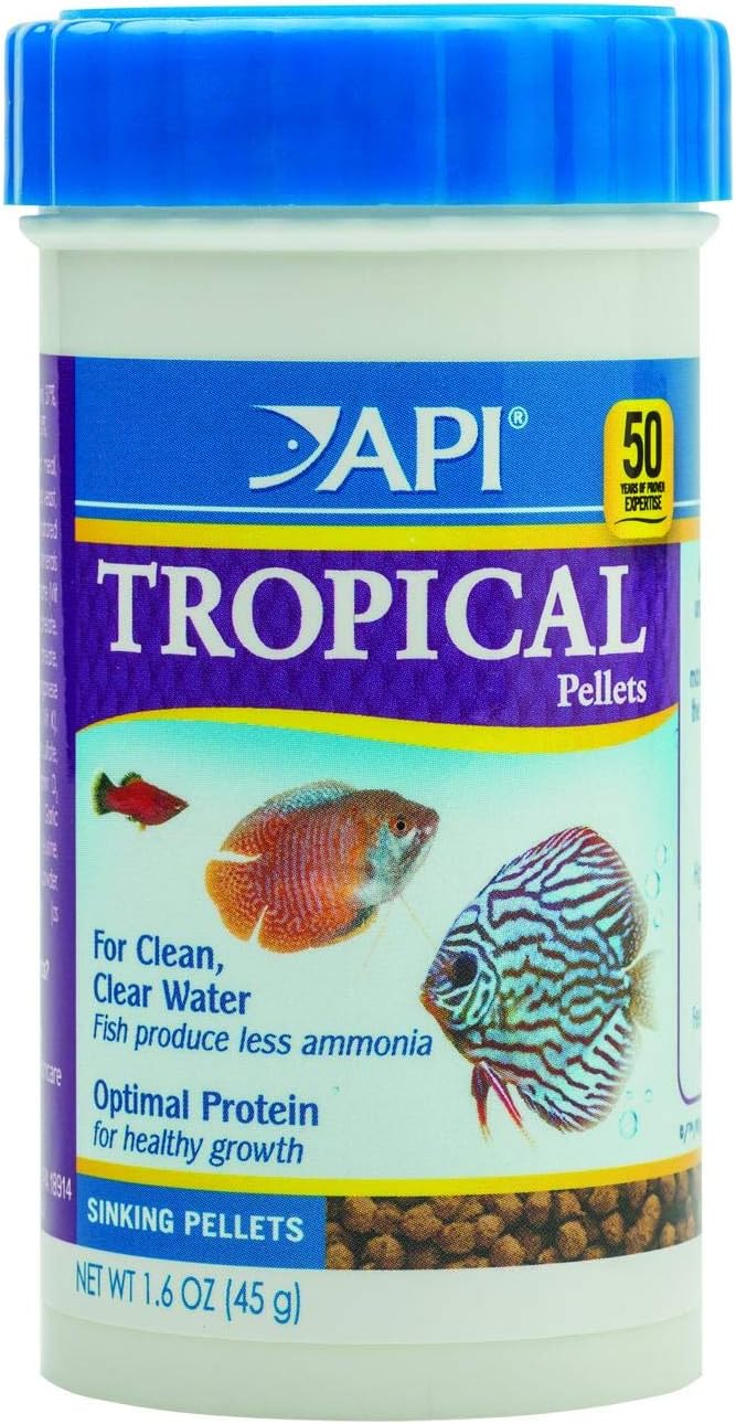 api goldfish pellets fish food 7-ounce container for healthy digestion and clear water