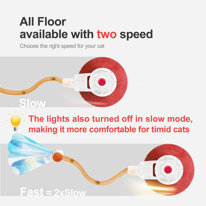 jkanti interactive cat toys for indoor cats 3rd generation agile moving cat ball with elastic mesh tail orange orange
