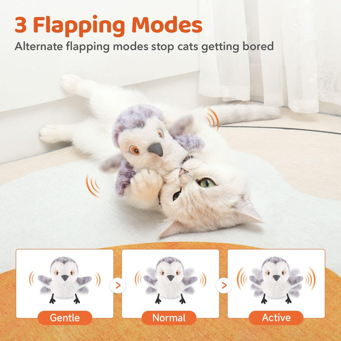 potaroma cat toys flapping bird interactive cat exercise toys rechargeable touch activated kitten toy for all breeds