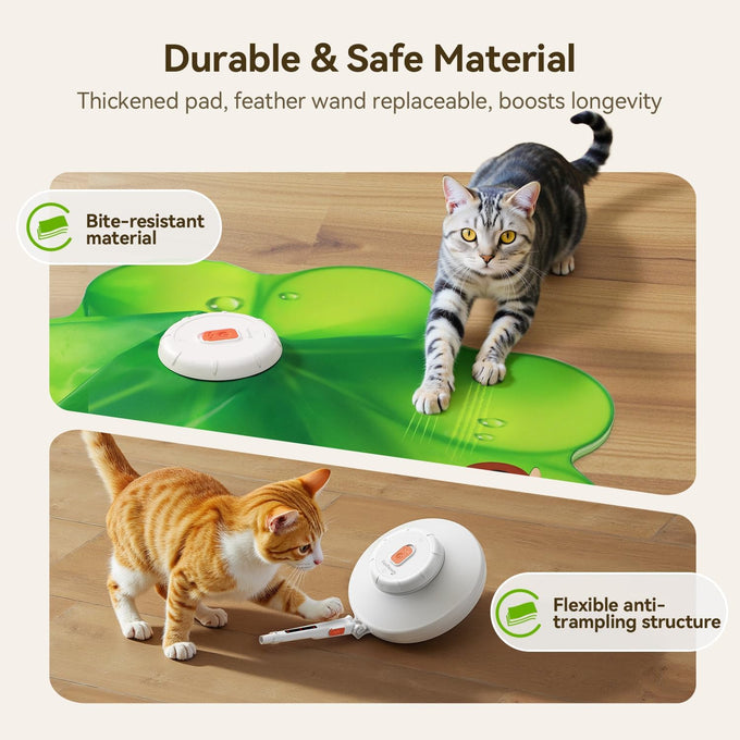Feelnedy rechargeable cat toy with movable LED dot and feathers for indoor cat exercise and boredom prevention