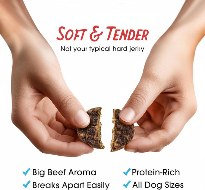 Farmland Traditions 3-ingredient, no filler, beef jerky dog treats, 2.5 pounds, made in USA, pack of 1