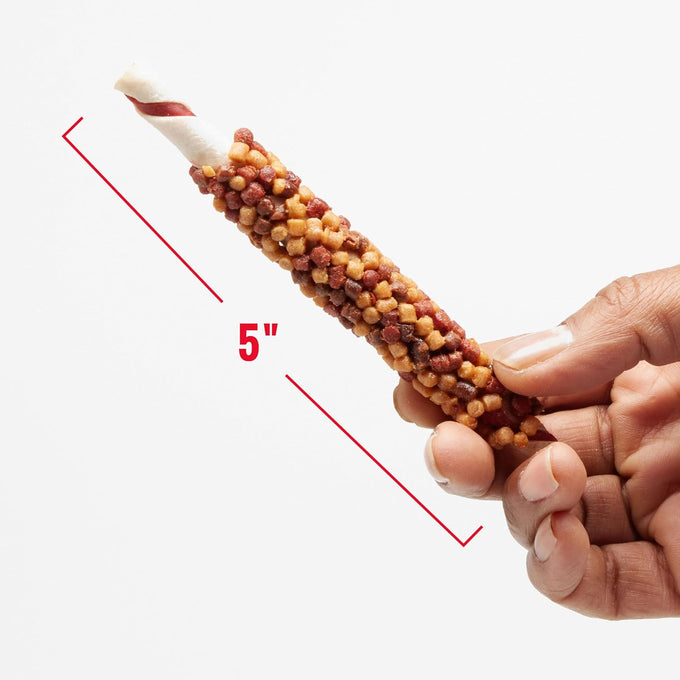 Good 'n' Fun Triple Flavor Blasts - Chicken, Duck, and Beef Hide Chews for Dogs, 4 Ounces, Long-Lasting Snack