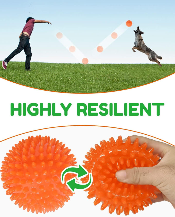 pweituoet 4.5" heavy duty squeaky dog balls for medium large dogs, 2 pack