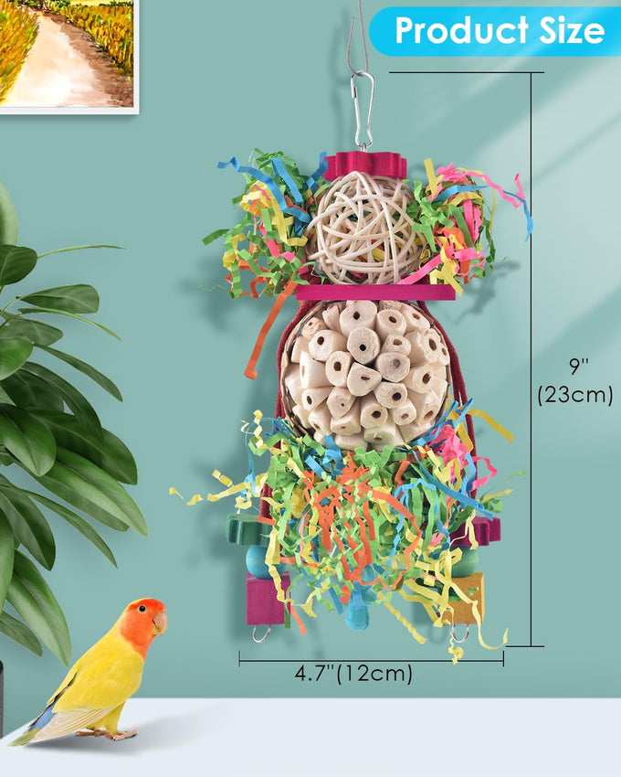 bissap 2pcs parrot foraging shredder toys sola balls sepak takraw for cockatiels parakeets conures love birds cage toy