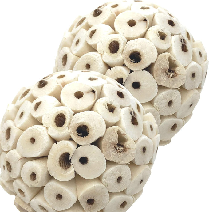 Bonka Bird Toys 1214 Pk3 all-natural sola atta balls 3-pack 2" diameter chew toys for parrots parakeets cockatiels safe and small pets