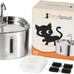 kittySpout stainless steel cat water fountain, 3.2L corded, automatic, quiet, dishwasher safe, 304 stainless steel, 1.5W pump, 20dB noise level