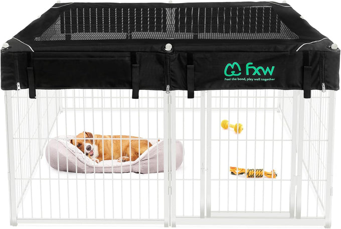 FXW Homeplus unleashed 24 inch 6 panels heavy duty black dog playpen for puppy and small dogs