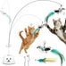 Automatic Flying Bird Feather Cat Toy for Indoor Cats with Sticky Suction Base and USB Rechargeable Electric Teaser