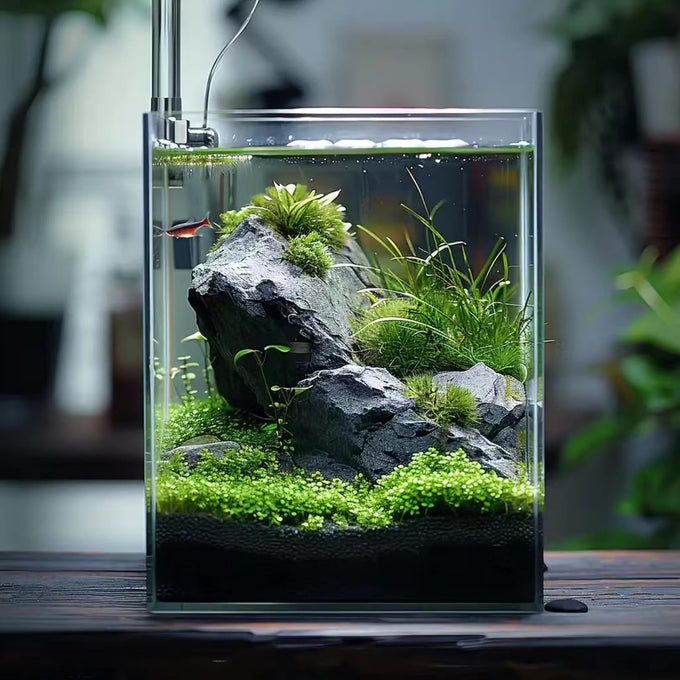 Vimvins 3 gallon ultra white glass fish tank for small aquariums with betta, snails, shrimp and aquatic plants