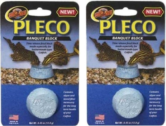 Zoo Med Laboratories AZMBB8 Time-Release Pleco Banquet Block for Suckermouth Catfish, 0.45 Ounce, Freshwater and Saltwater Aquarium Fish Food