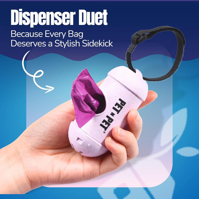PET N PET Poop Bags, 288 Count Lavender Scented, 38% Plant Based, USDA Certified, Dog Waste Bags with Leash Dispenser