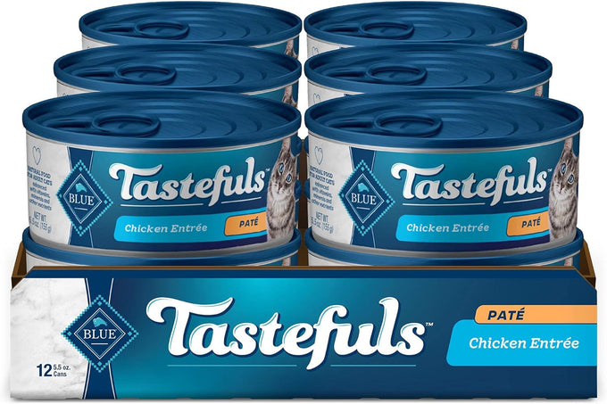 Blue Buffalo Tastefuls Flaked Wet Cat Food with Natural Tuna Entrée in Gravy, 24-5.5oz Cans
