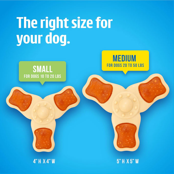 Hartz Chicken Flavored Tri-Point Dog Toy and Treat in One, Medium Size, for Puppies and Adult Dogs
