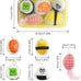 5pcs cute sushi plush catnip toys with bell and feathers for indoor cat boredom relief
