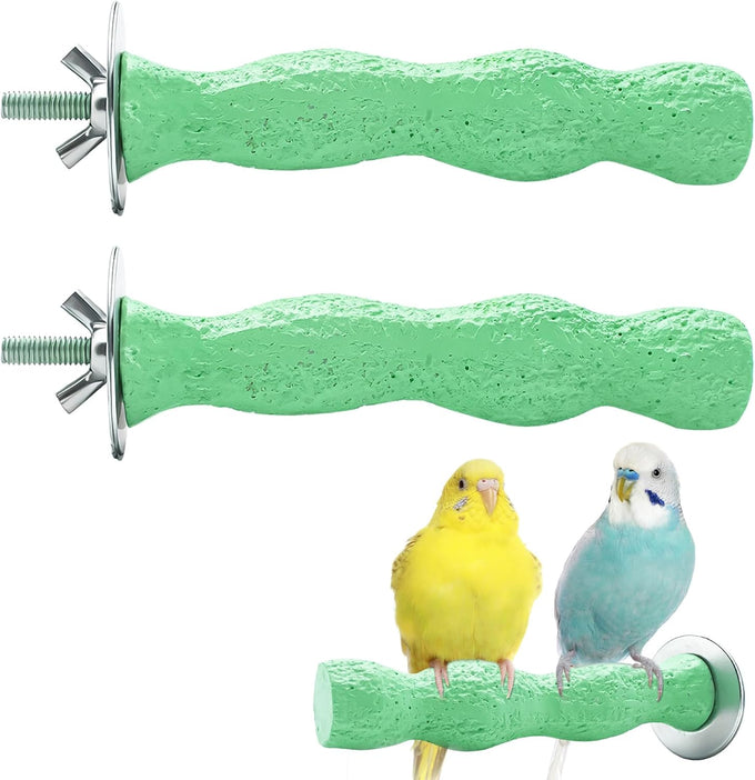 2pcs bird beak grinding stone, anti-slip parakeet nail trimming stick resin perch stand platform for budgies, parakeets, cockatiels, conures