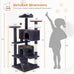 dark grey sweetcrispy 54 inch cat tree tower with scratching post and climbing ladder