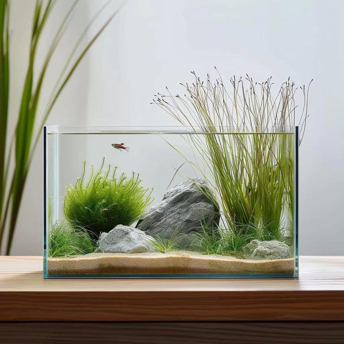 Vimvins 3 gallon frameless glass fish tank for betta, goldfish, snails, shrimp and aquatic planting