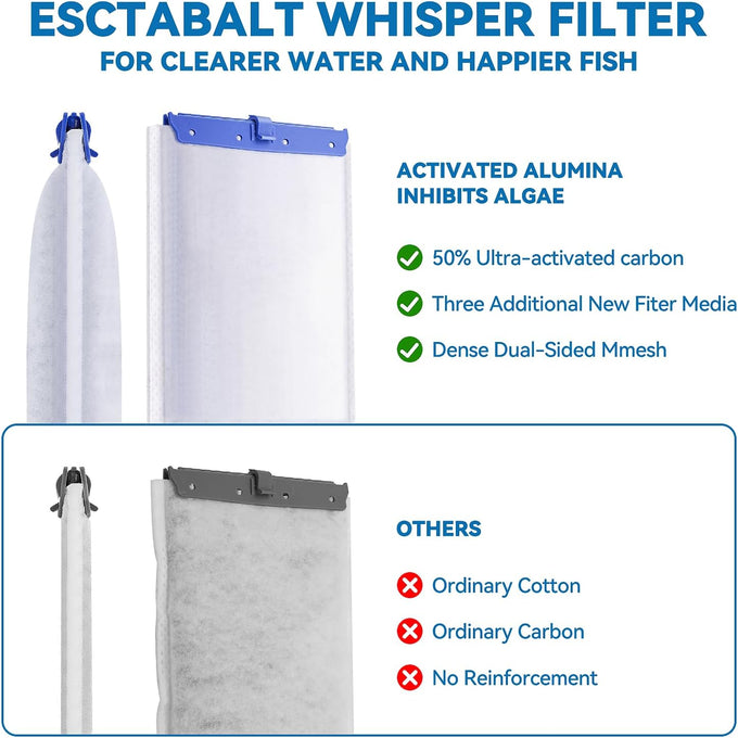 Tetra Whisper Bio-Bag Filter Cartridges Large, 6-in-1 16-Pack for 20-60 Gallon Aquariums, Low-Dust Install