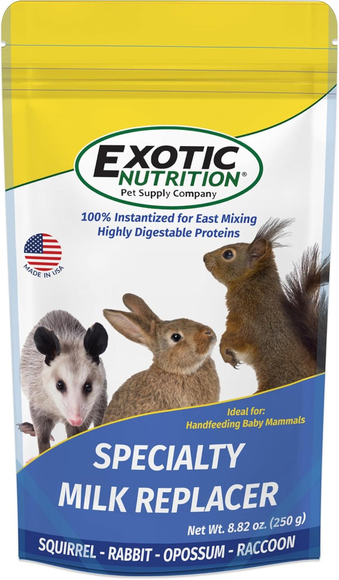 Specialty Milk Replacer 8.8oz for Baby Squirrels, Rabbits, Opossums, Raccoons - Instantized Protein Formula