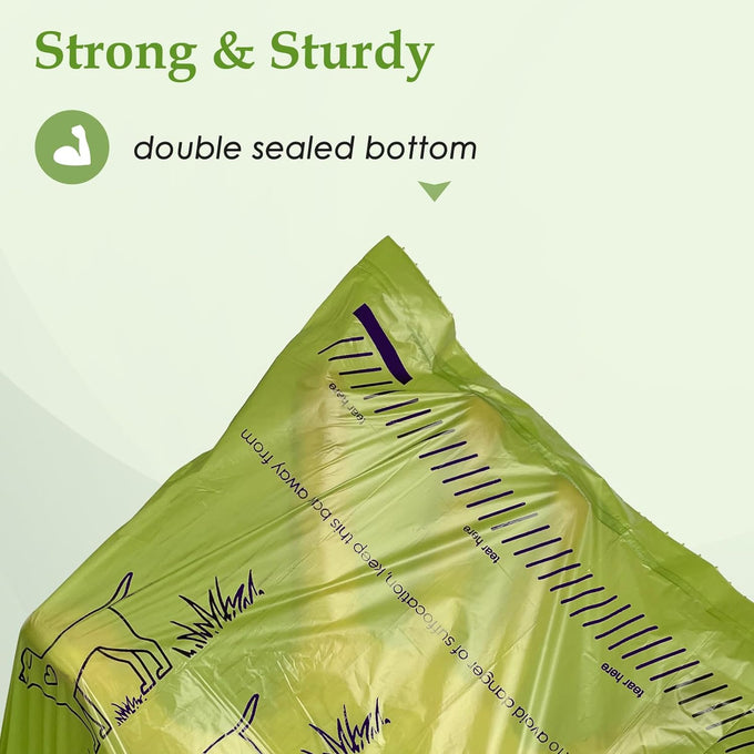 Lavender scented 13" x 9" leakproof dog poop bags rolls, 240 count, strong and sturdy waste bags for pets