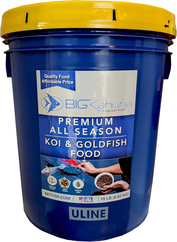 Kahuna Koi Fish Food for Ponds, 4.5lbs, Pellets, 3/16-1/4, Floating, Pond Fish Food, Made in USA