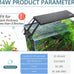 hygger 14w clip on aquarium LED light with 7 colors and adjustable timer for planted tank 12~20in
