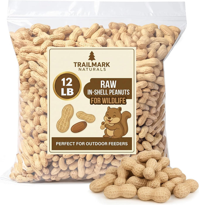 12 lb raw peanuts for squirrels and wildlife, grown in the usa, in-shell peanuts for birds and backyard visitors