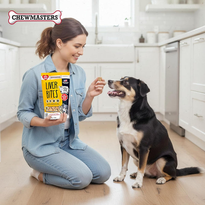 Chewmasters 100% pure beef liver bites freeze-dried dog treats made in usa grain free all natural