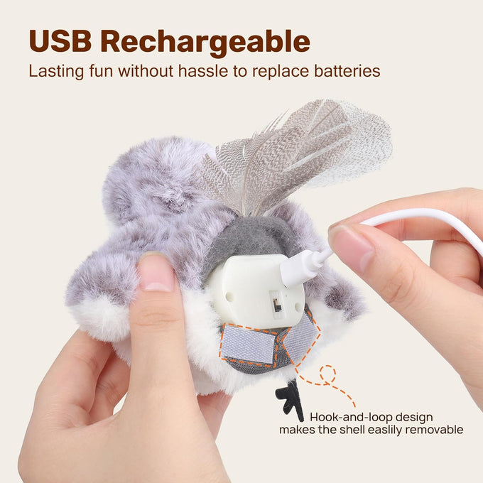 potaroma cat toys flapping bird interactive cat exercise toys rechargeable touch activated kitten toy for all breeds