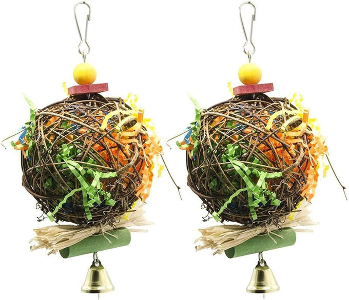 ebaokuup 2 pack bird chewing toys foraging shredder parrot cage shredder hanging toy