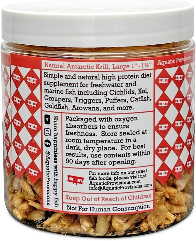 Antarctic Krill Fish Food - 1 oz, 100% Natural, High Protein, Freeze Dried for Freshwater and Marine Aquarium Fish