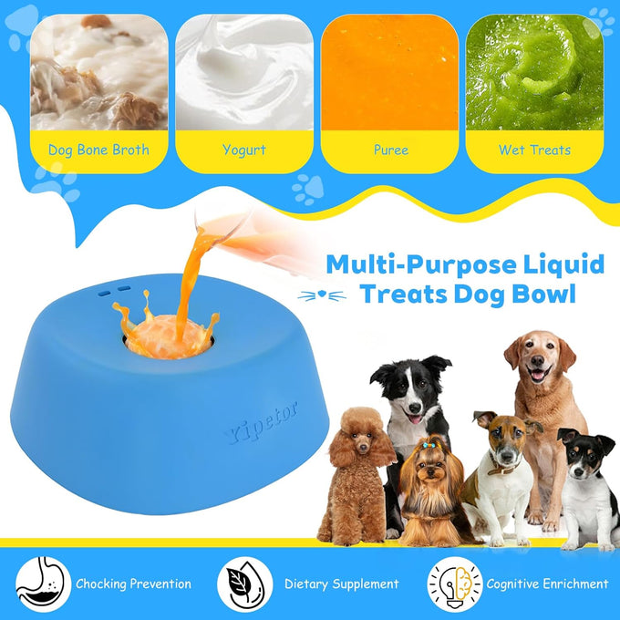 Yipetor 3/4 Cup Enrichment Ball-Roll Dog Lick Bowl for Large Medium Small Breeds Dietary Supplement