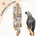 KATUMO 304 Stainless Steel and Natural Hardwood Large Bird Parrot Toy with Detachable Parts for Macaws, Cockatoos, African Greys
