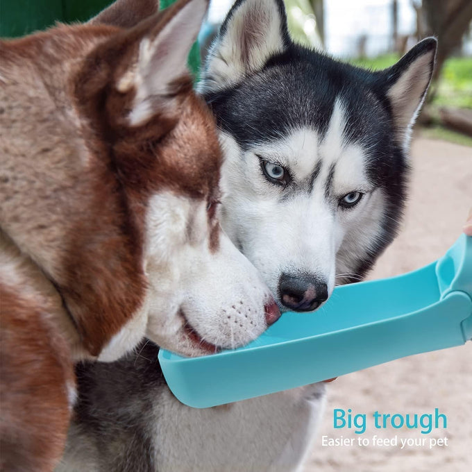 Soicta 19oz foldable portable dog water bottle, 12oz pet water dispenser for puppy, medium, large dogs and small animals