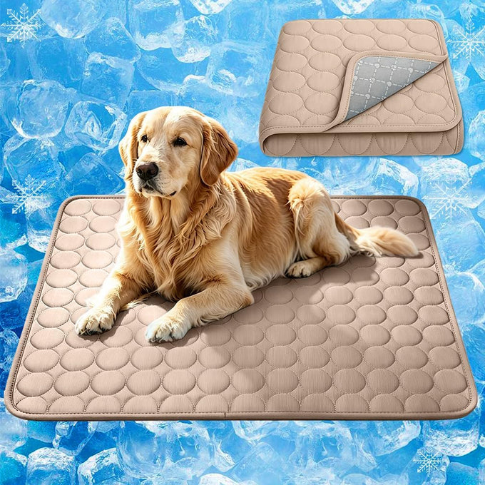 Upgraded Arc-Chill cooling dog bed mat, washable pet cooling pad for dogs & cats, 28x22 in, blue