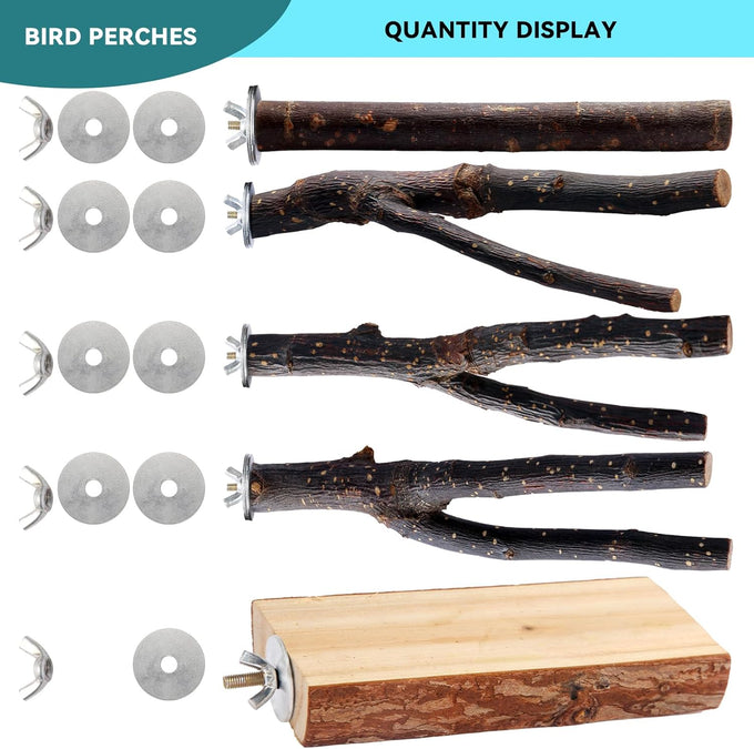 parakeet perch budgie perch wood stand fork toys multi-branch perch platform toy for small conures cockatiel parrotlet lovebird parrot finches