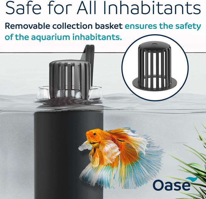 oase crystalskim 350 surface skimmer for freshwater and marine aquariums, compact, adjustable flow, shrimp-safe, up to 92 gal / 350 l