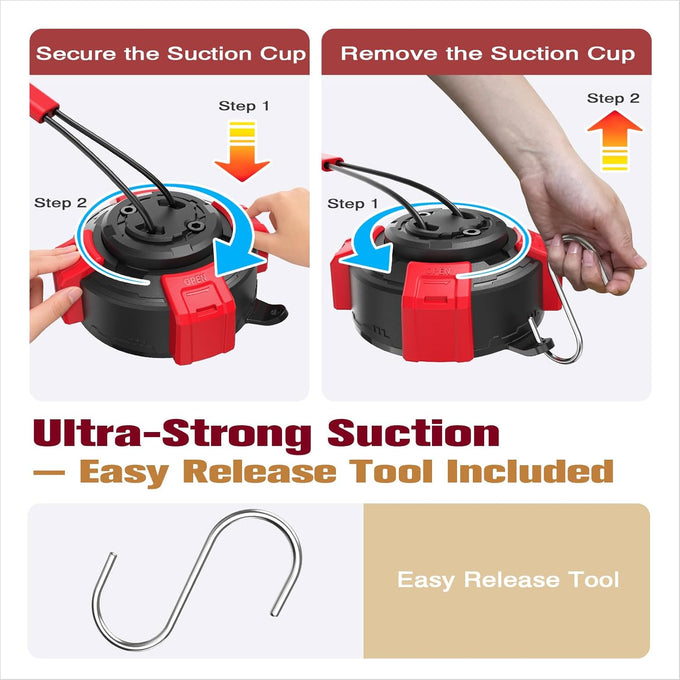 Red & Black Indestructible Suction Cup Dog Toy for Small/Medium Aggressive Chewers Interactive Tug of War Puzzle Enrichment Indoor Outdoor Use