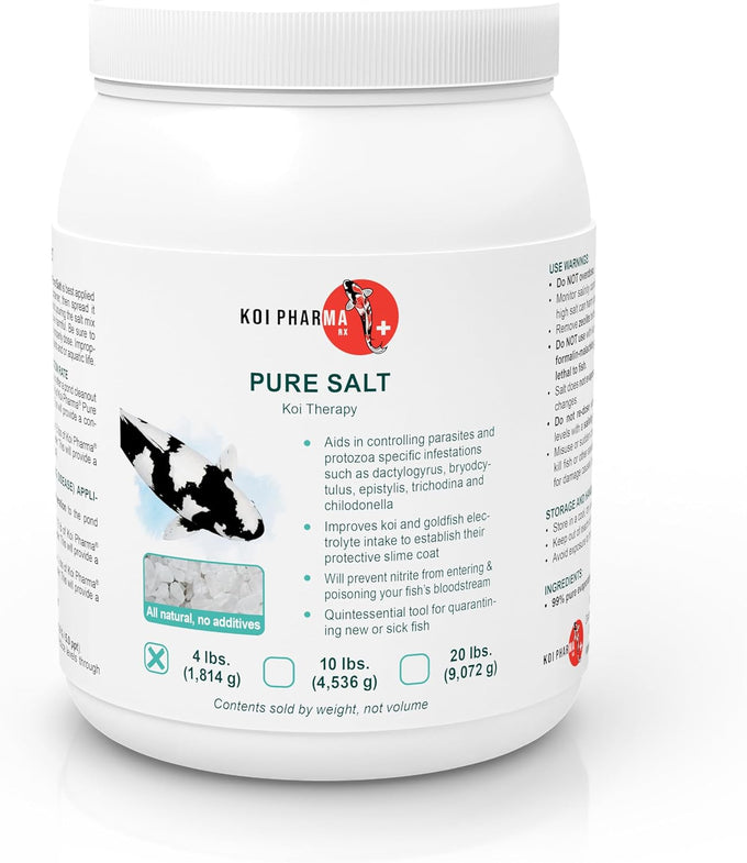 Pure Salt Koi Therapy All-Natural Pond Salt for Improved Fish Health and Nitrite Prevention 10 Pound Bag