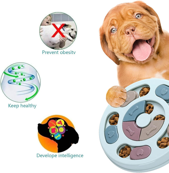 DR CATCH dog puzzle for IQ training & mental enrichment, blue, L9.44" x W9.44" x H1.14"