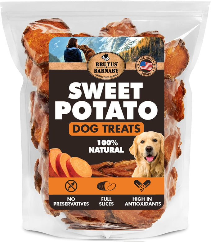 Brutus & Barnaby usa-grown sweet potato dog treats for sensitive stomachs, single ingredient, hypoallergenic