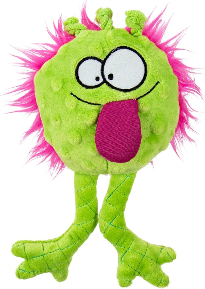 goDog Checkers Fat Rooster Durable Plush Soft Chew Resistant Dog Toy, Brown, Large