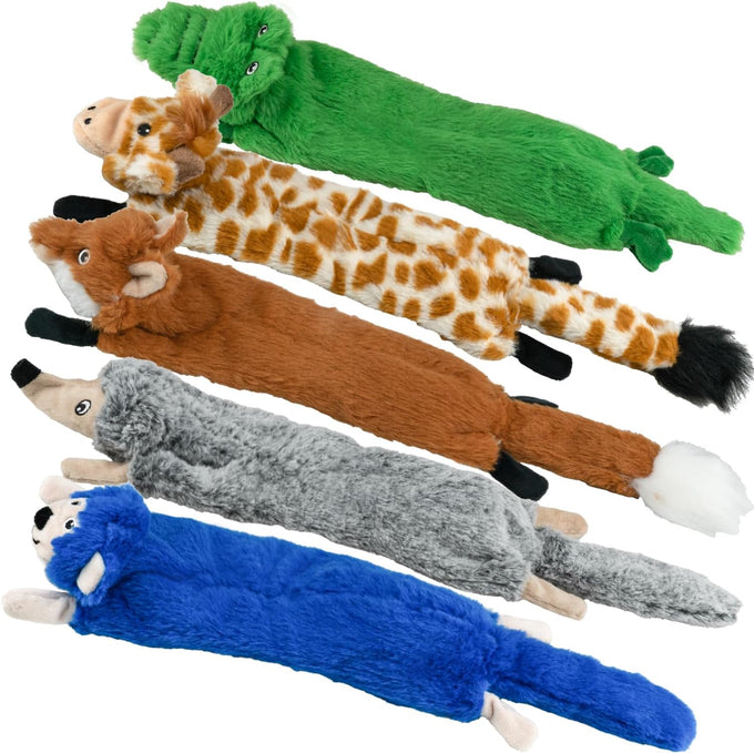 Sharlovy dog squeaky toys 5 pack plush no stuffing crinkle durable pet chew for large medium small puppies