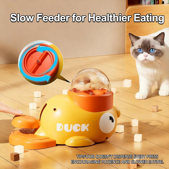 Duck-Shaped Interactive Dog Toy - Food Puzzle Slow Feeder for Small Medium Dogs and Cats